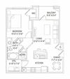 1BR 1BA (767 SF)